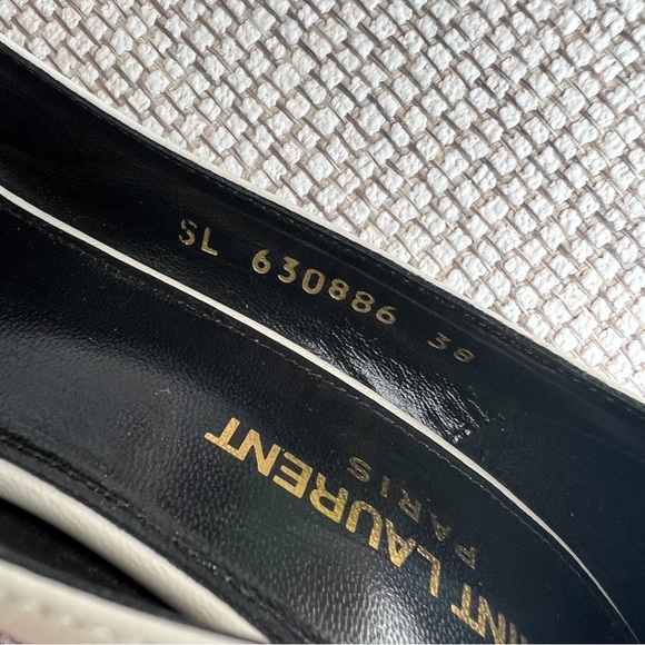 Saint Laurent YSL Anais Bow Pumps in Cream - Picture 8 of 8